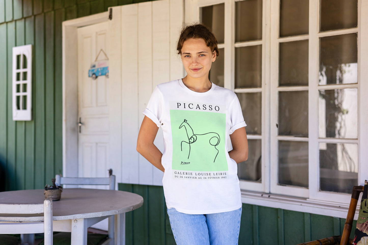 Camiseta blanca manga corta Caballo de Picasso