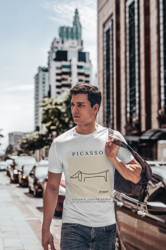 Camiseta blanca manga corta Perro Picasso