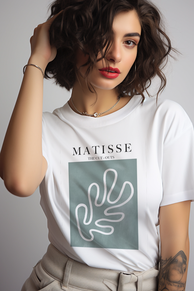 Camiseta blanca Estampado Hoja Verde Matisse