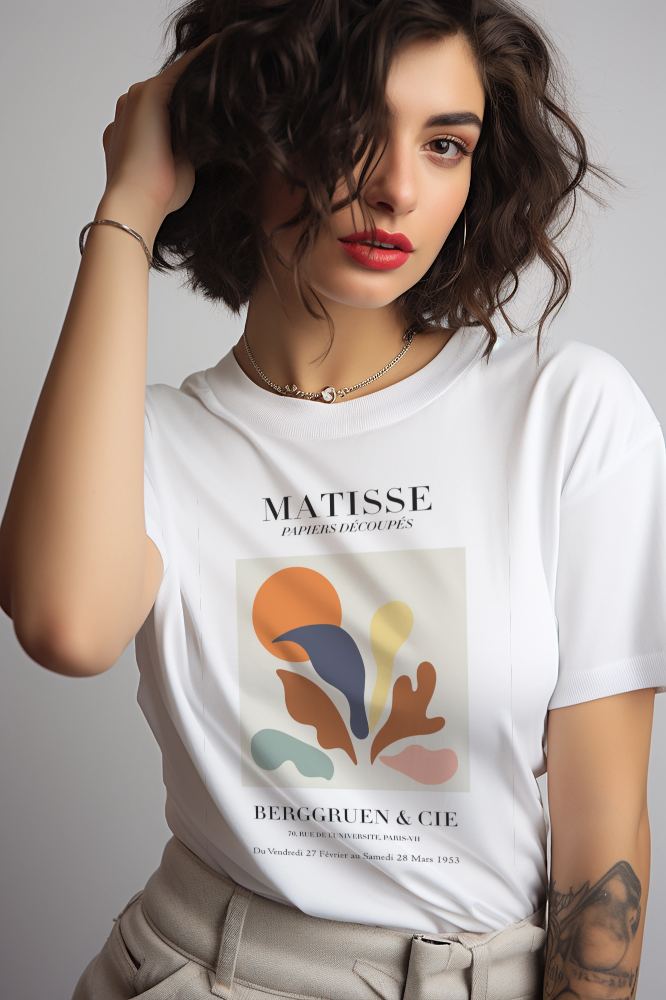 Camiseta blanca estampado Matisse