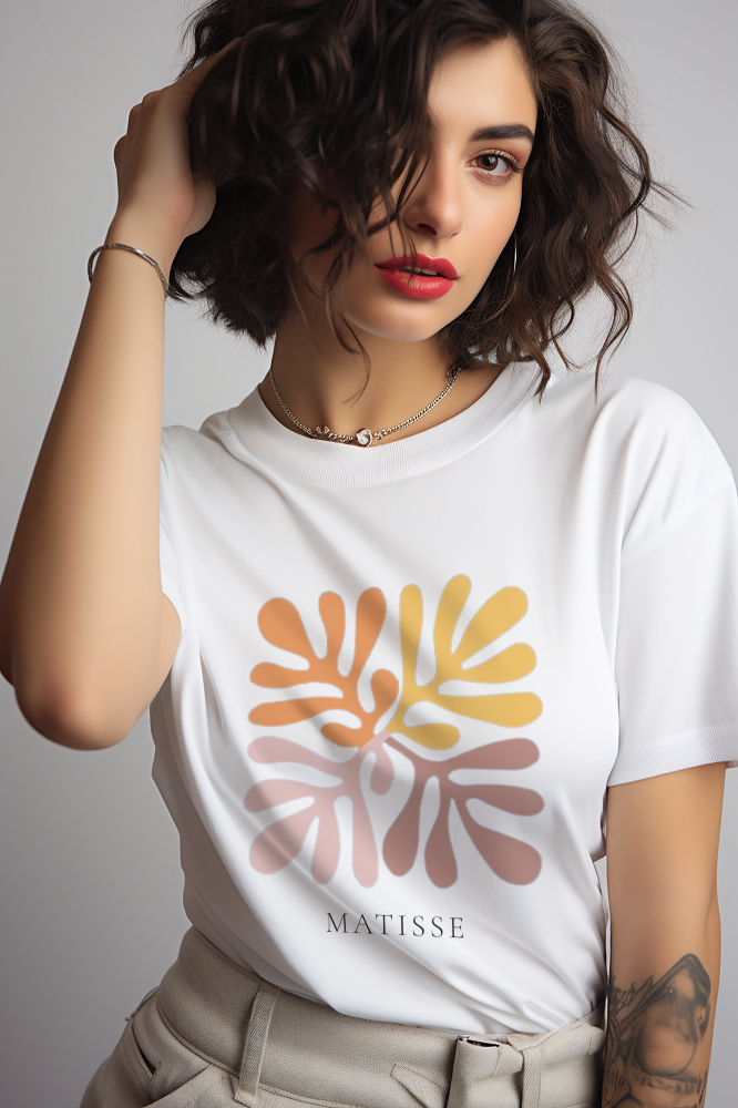 Camiseta blanca Estampado Hojas Tierra Matisse