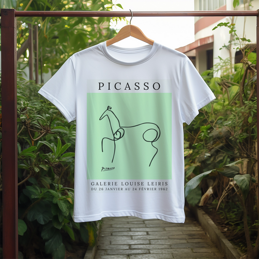 Camiseta blanca manga corta Caballo de Picasso