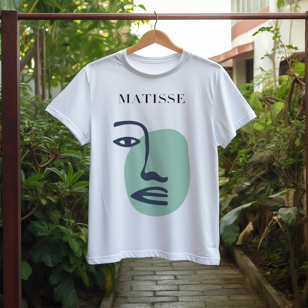 Camiseta blanca manga corta Rostro Verde Matisse