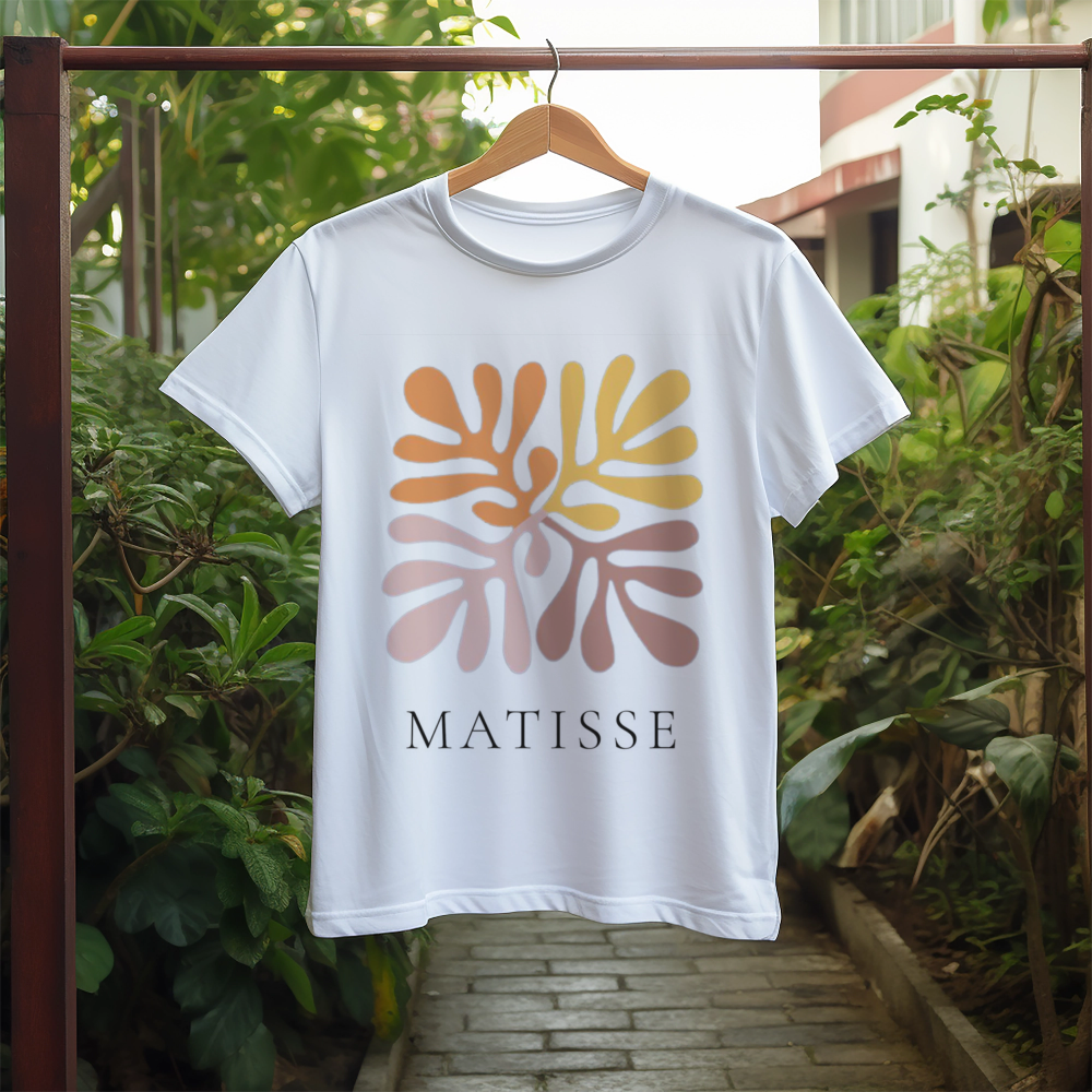 Camiseta blanca Estampado Hojas Tierra Matisse